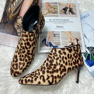 NEW Pelle Moda Leopard Calf Hair Booties